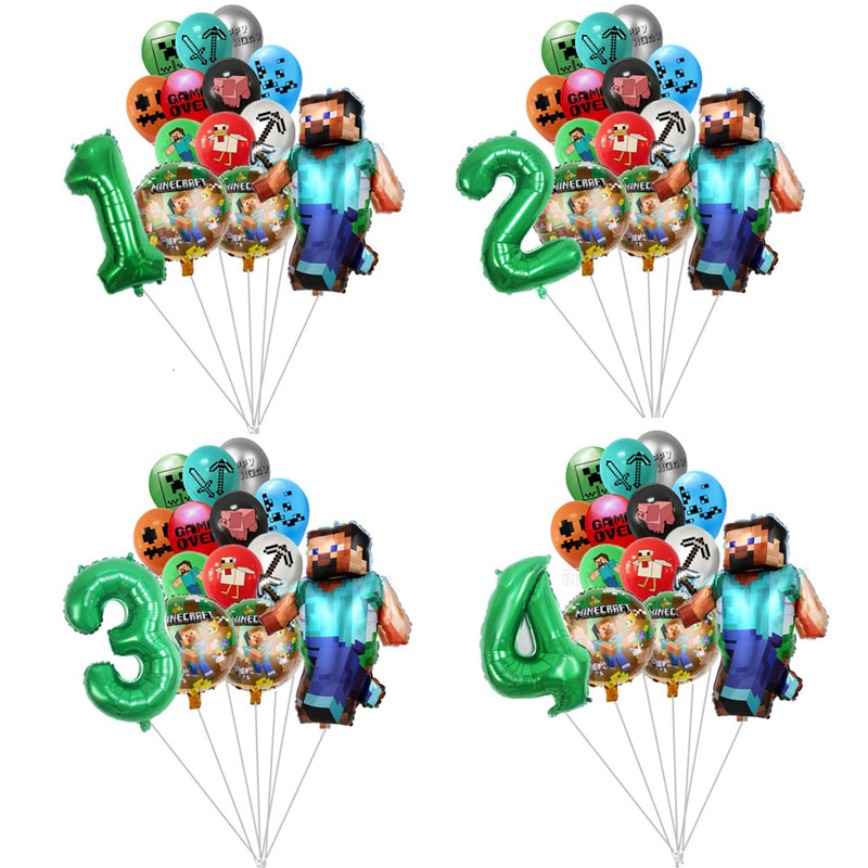 Party Games Minecraft - 14 piezas de globos de aluminio