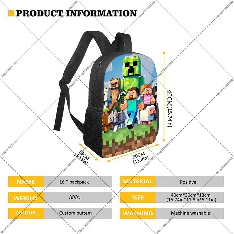 Mochilas de dibujos animados d - Party Games Minecraft reseña y precio