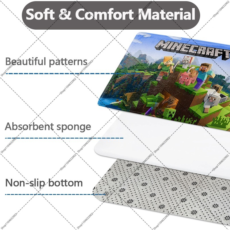 Alfombrillas de franela Minecr - Party Games Minecraft reseña y precio