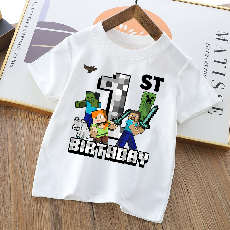 Camiseta de algodón con estamp - Party Games Minecraft reseña y precio
