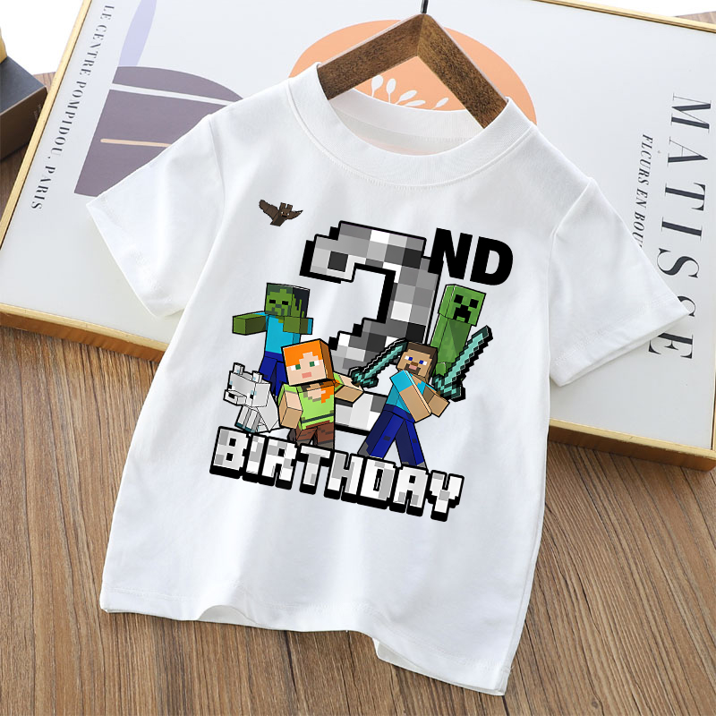 Camiseta de algodón con estamp - Party Games Minecraft reseña y precio