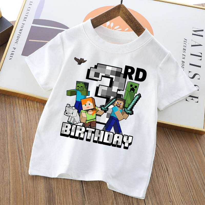 Camiseta de algodón con estamp - Party Games Minecraft reseña y precio