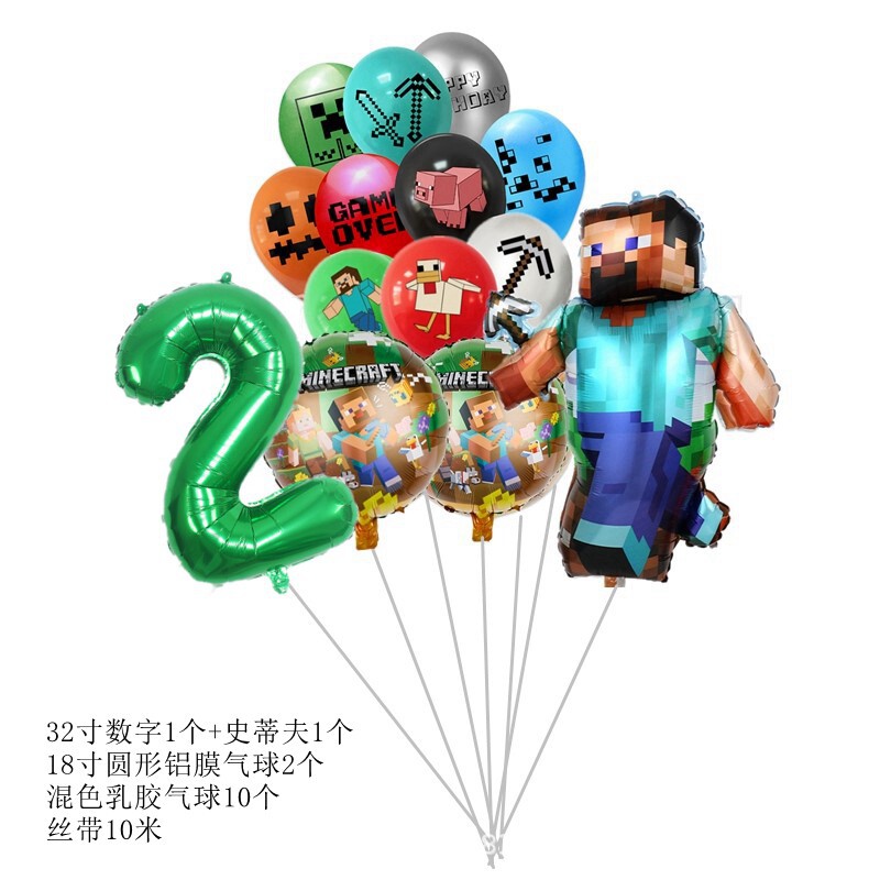 14 piezas de globos de alumini - Party Games Minecraft reseña y precio